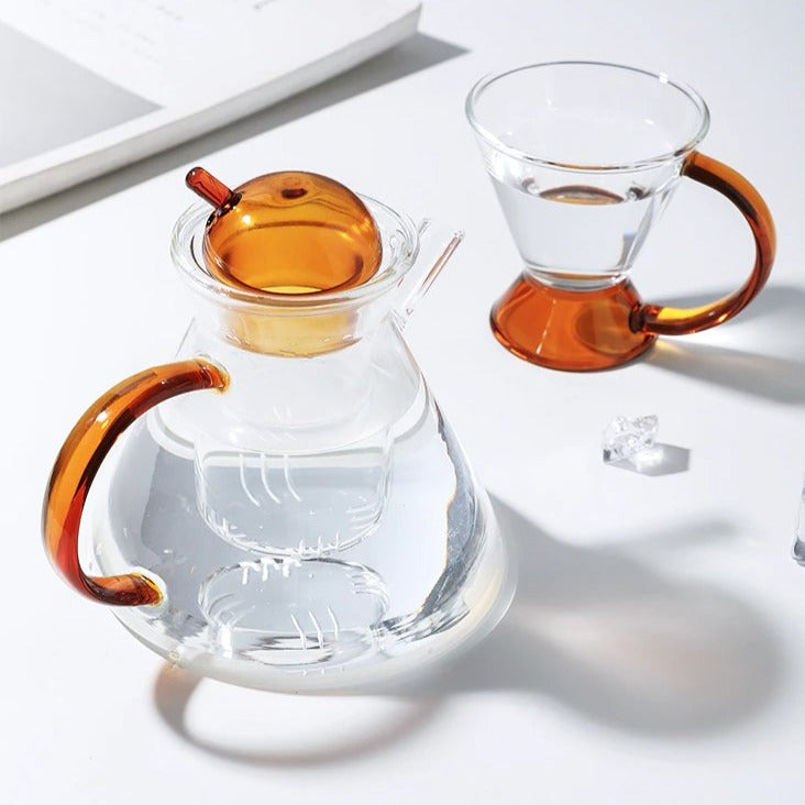 Borosilicate Glass - Glass Cups & Teapot 