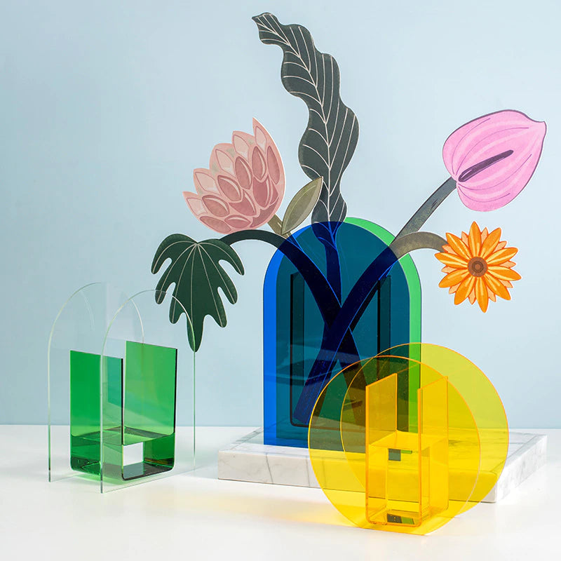 Geometric Glass Flower Vases
