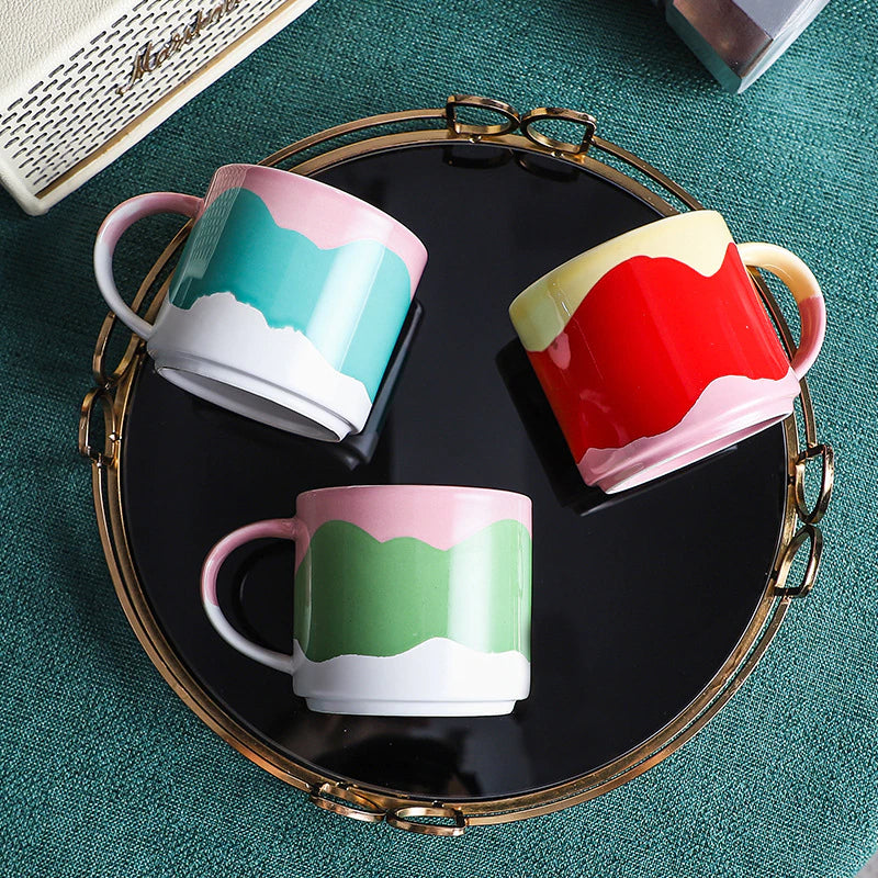  Stackable Ceramic Coffee Mugs