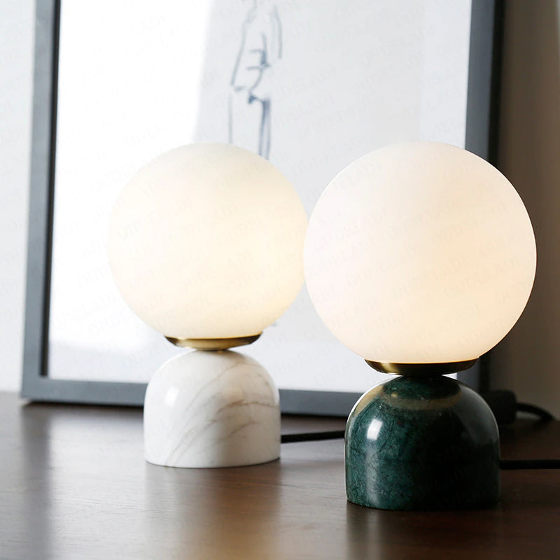 Marble Base Sphere Lamps