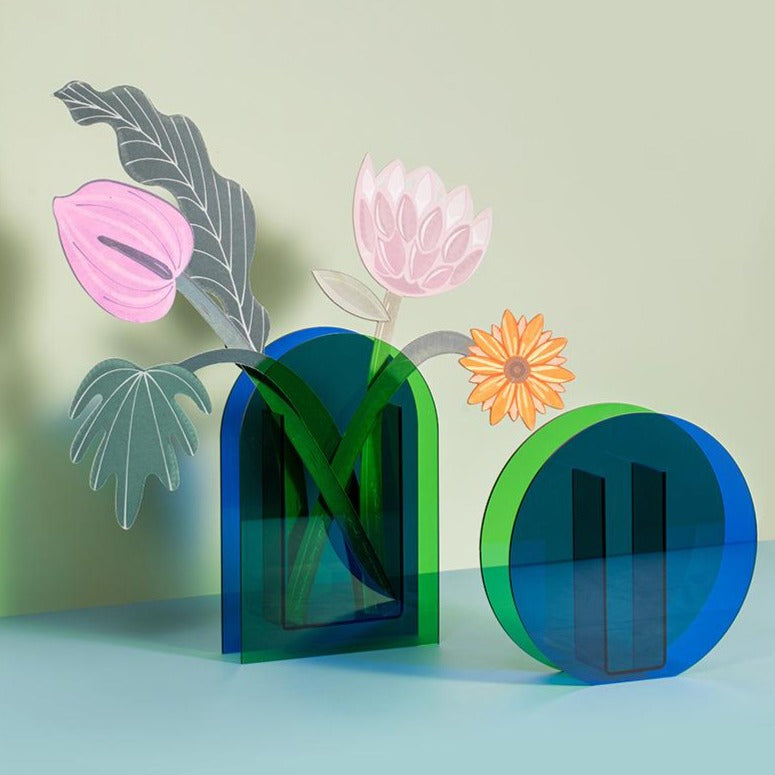 Geometric Glass Flower Vase