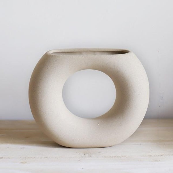 Doughnut Shape Ceramic Vase