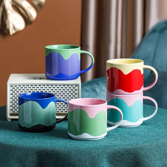 Stackable Ceramic Coffee Mugs 