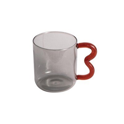 Glass Cup with Squiggle Handle 