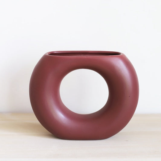 Doughnut Shape Ceramic Vase