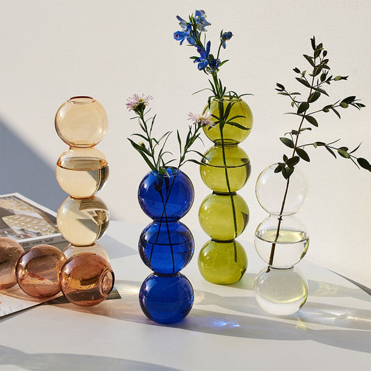 Bubble Flower Vases with flowers inside